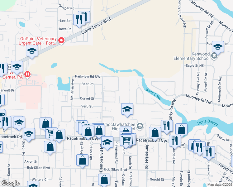 map of restaurants, bars, coffee shops, grocery stores, and more near 608 Manor Court in Fort Walton Beach