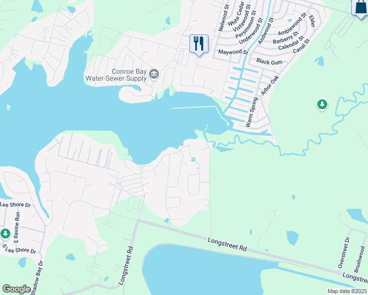 map of restaurants, bars, coffee shops, grocery stores, and more near 13210 Enchanted Vista in Willis