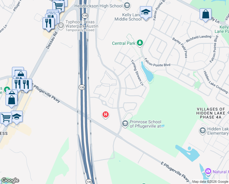 map of restaurants, bars, coffee shops, grocery stores, and more near 2504 Meyer Cove in Pflugerville