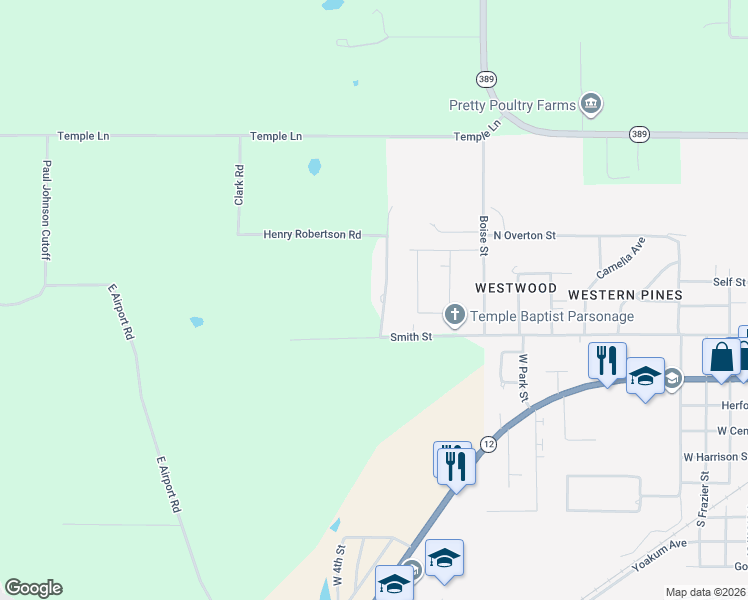 map of restaurants, bars, coffee shops, grocery stores, and more near 923 N Henry Robertson Rd in DeQuincy