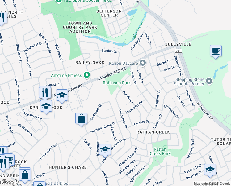 map of restaurants, bars, coffee shops, grocery stores, and more near 8204 Ito Cove in Austin