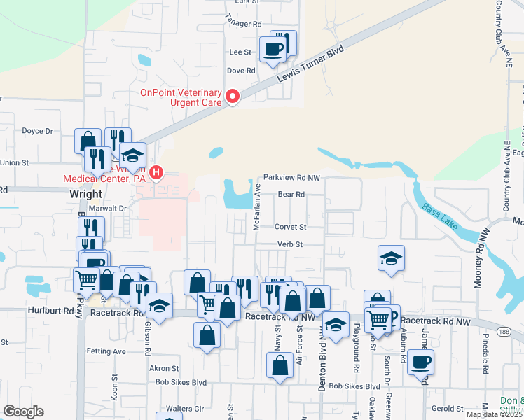 map of restaurants, bars, coffee shops, grocery stores, and more near 962 McFarlan Avenue in Fort Walton Beach