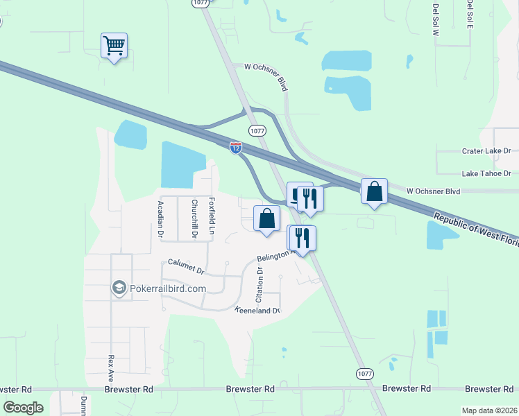 map of restaurants, bars, coffee shops, grocery stores, and more near 13406 Seymour Meyers Boulevard in Madisonville