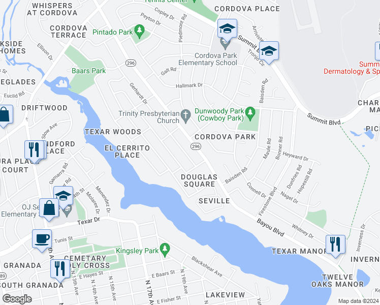 map of restaurants, bars, coffee shops, grocery stores, and more near 3762 Gerhardt Drive in Pensacola