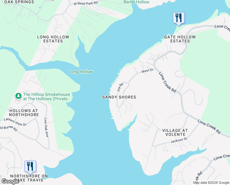 map of restaurants, bars, coffee shops, grocery stores, and more near 8118 Joy Road in Leander