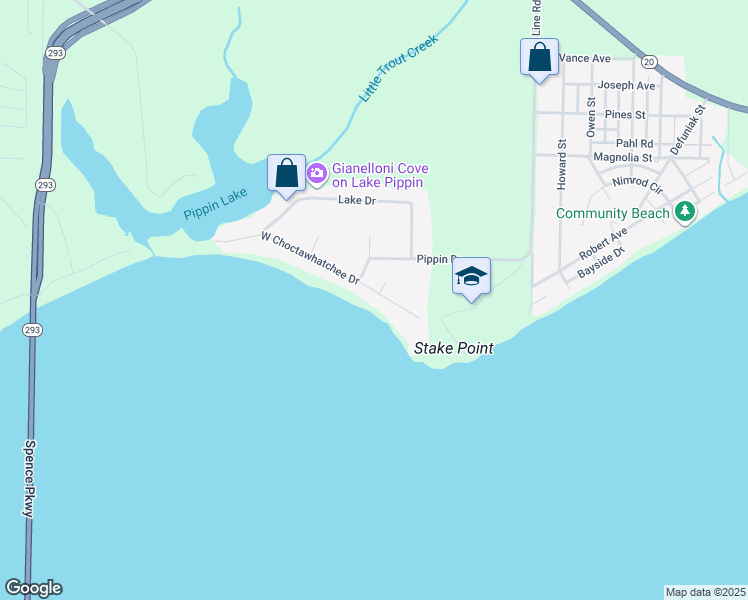 map of restaurants, bars, coffee shops, grocery stores, and more near 921 East Choctawhatchee Drive in Niceville
