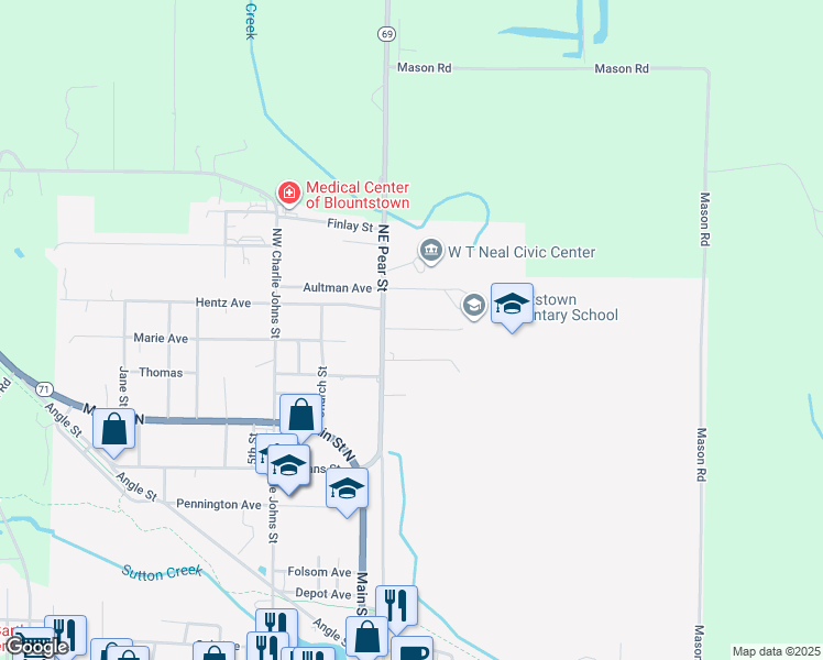 map of restaurants, bars, coffee shops, grocery stores, and more near 20883 Fuller Warren Drive in Blountstown