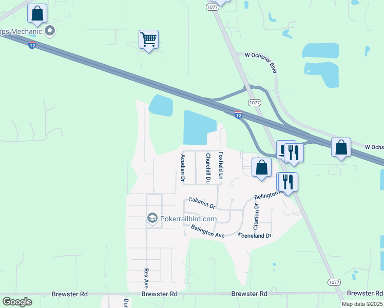 map of restaurants, bars, coffee shops, grocery stores, and more near 310 Seabiscuit Loop North in Madisonville