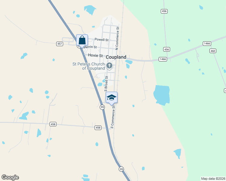 map of restaurants, bars, coffee shops, grocery stores, and more near 107 Elliot Street in Coupland