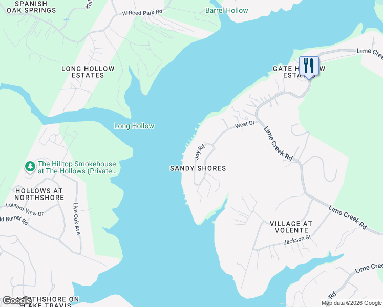 map of restaurants, bars, coffee shops, grocery stores, and more near 8132 Joy Road in Leander