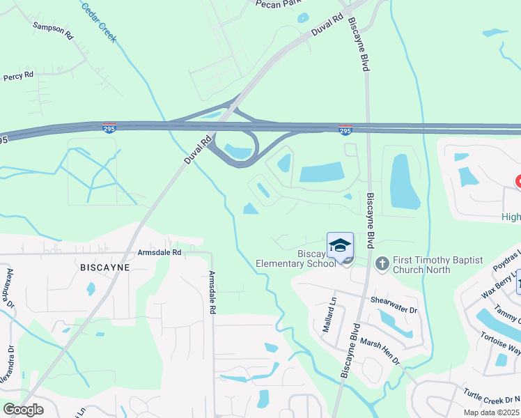 map of restaurants, bars, coffee shops, grocery stores, and more near 1845 Biscayne Bay Circle in Jacksonville