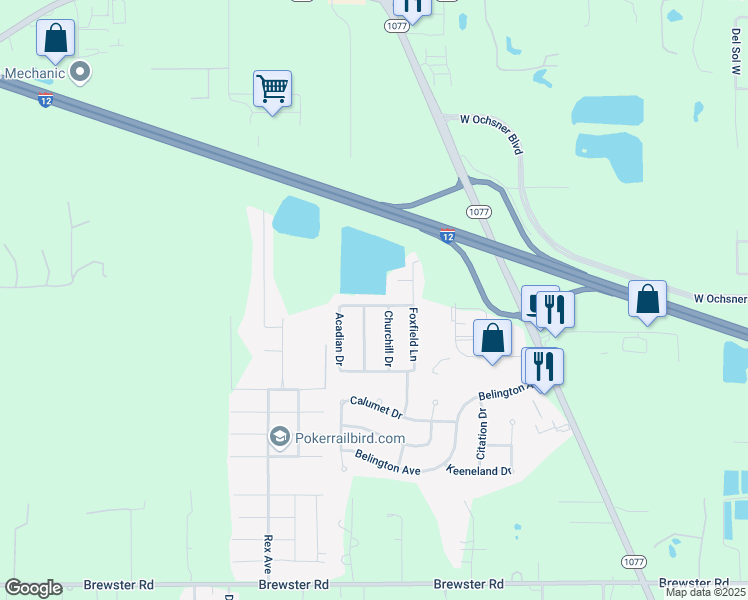 map of restaurants, bars, coffee shops, grocery stores, and more near 310 Seabiscuit Loop North in Madisonville