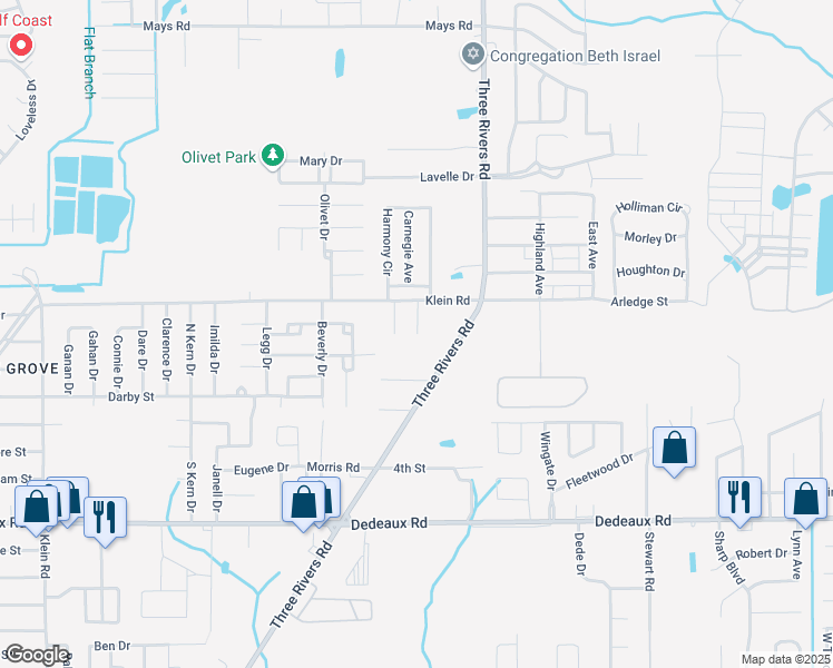 map of restaurants, bars, coffee shops, grocery stores, and more near 170 New Haven Court in Gulfport