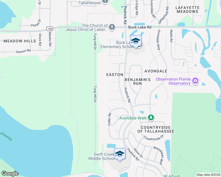 map of restaurants, bars, coffee shops, grocery stores, and more near 5424 Lawton Court in Tallahassee