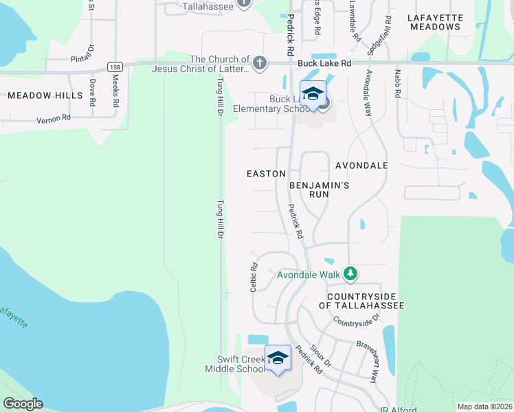 map of restaurants, bars, coffee shops, grocery stores, and more near 5424 Lawton Court in Tallahassee
