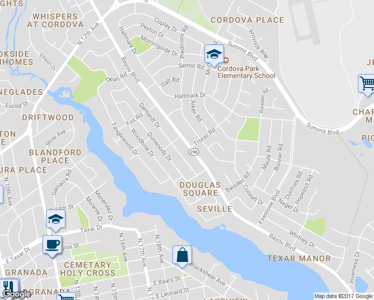 map of restaurants, bars, coffee shops, grocery stores, and more near 3331 Bayou Boulevard in Pensacola