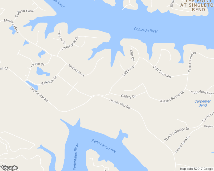 map of restaurants, bars, coffee shops, grocery stores, and more near 2300 Cliff Point in Spicewood