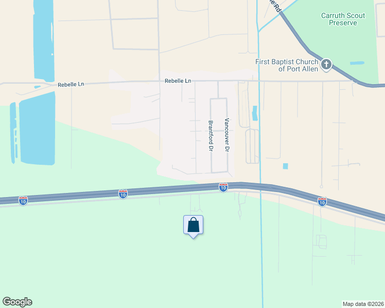 map of restaurants, bars, coffee shops, grocery stores, and more near 940 Bohne Road in Port Allen