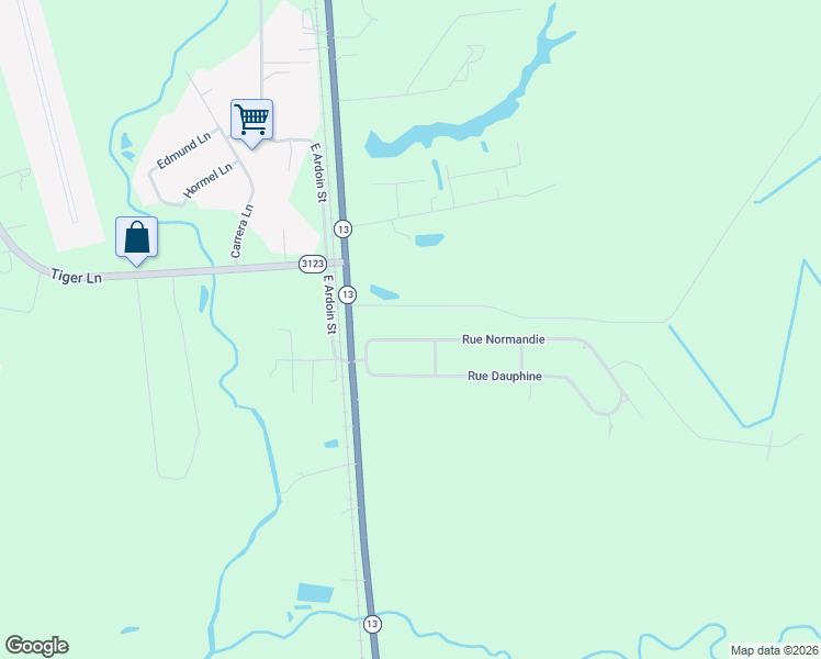 map of restaurants, bars, coffee shops, grocery stores, and more near 424 Rue Normandie in Eunice