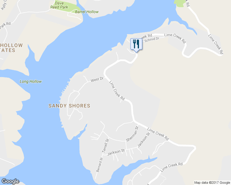 map of restaurants, bars, coffee shops, grocery stores, and more near 8316 Lime Creek Road in Volente