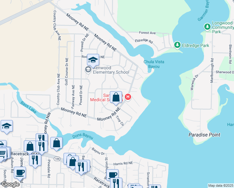 map of restaurants, bars, coffee shops, grocery stores, and more near 9 Stafford Circle Northeast in Fort Walton Beach