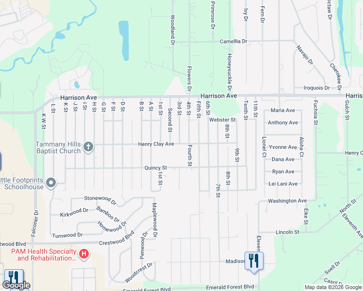 map of restaurants, bars, coffee shops, grocery stores, and more near 20308 Henry Clay Avenue in Covington