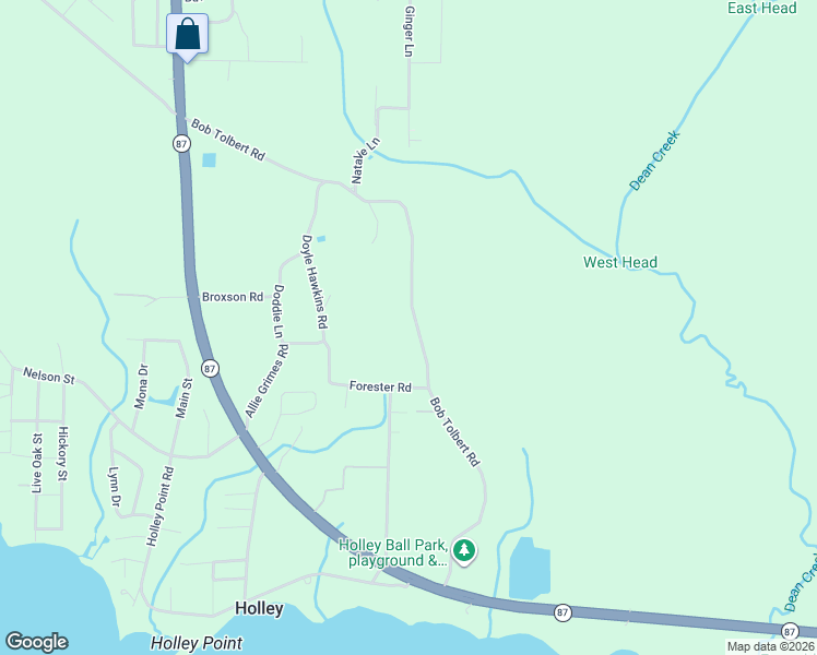 map of restaurants, bars, coffee shops, grocery stores, and more near 3301 Bob Tolbert Road in Navarre