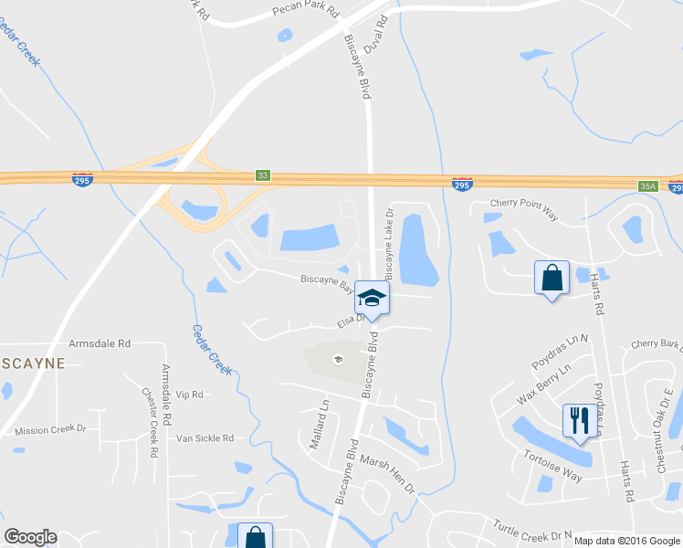 map of restaurants, bars, coffee shops, grocery stores, and more near 1427 Biscayne Bay Drive in Jacksonville