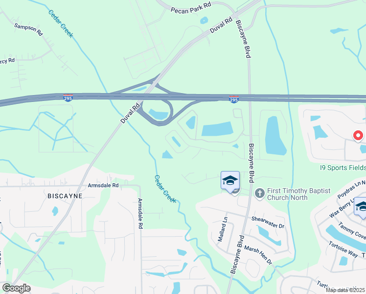 map of restaurants, bars, coffee shops, grocery stores, and more near 1892 Biscayne Bay Circle in Jacksonville