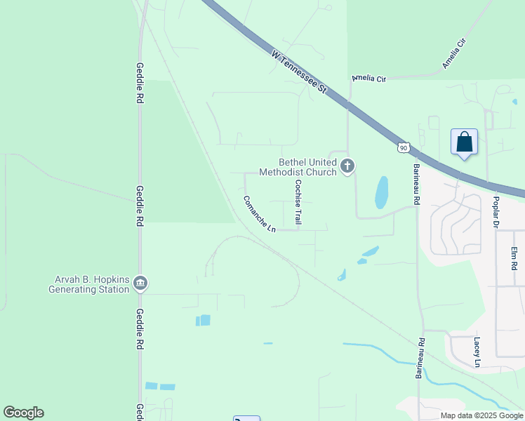 map of restaurants, bars, coffee shops, grocery stores, and more near 1359 Comanche Lane in Tallahassee