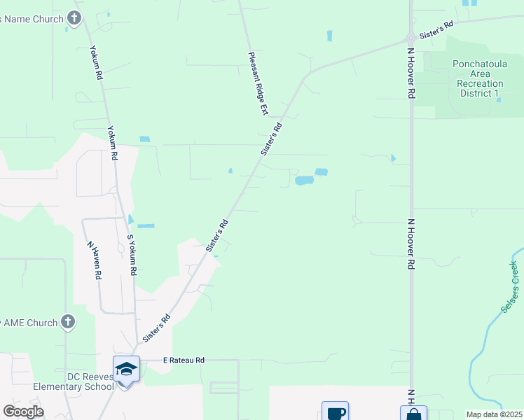 map of restaurants, bars, coffee shops, grocery stores, and more near 19330 Sister's Road in Ponchatoula
