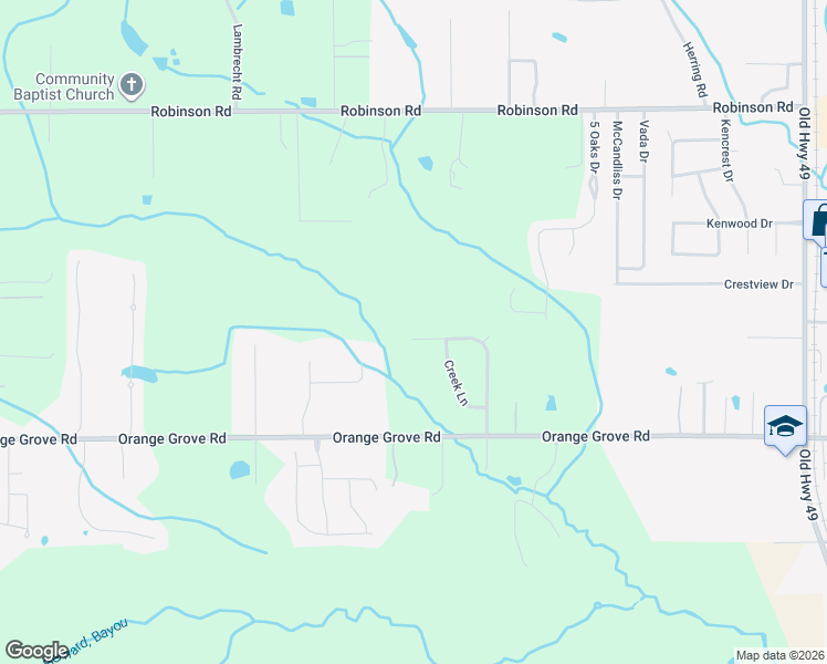 map of restaurants, bars, coffee shops, grocery stores, and more near 11610 Creekside Magnolia Cove Estates Lane in Gulfport