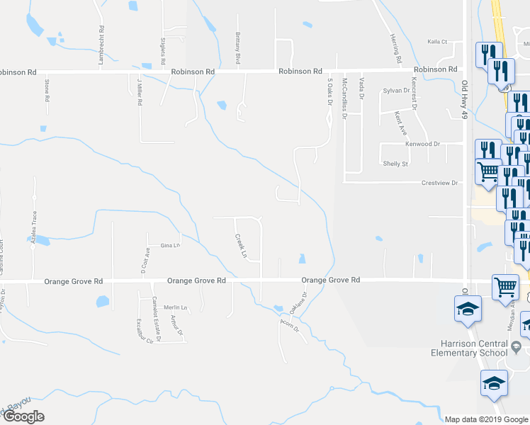 map of restaurants, bars, coffee shops, grocery stores, and more near 11817 Magnolia Cove in Gulfport