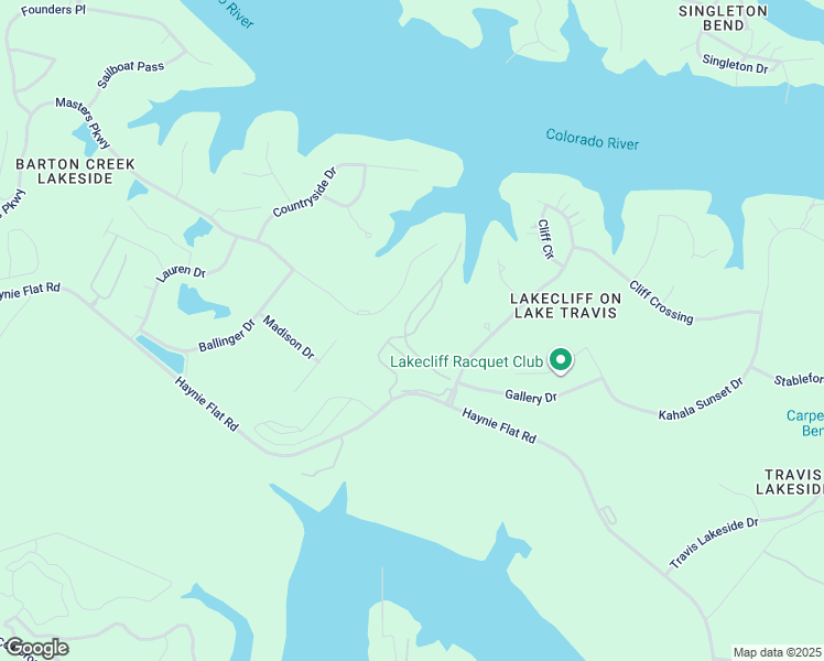 map of restaurants, bars, coffee shops, grocery stores, and more near 2300 Cliff Point in Spicewood