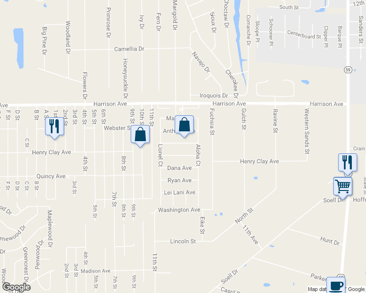 map of restaurants, bars, coffee shops, grocery stores, and more near 303 Katherine Avenue in Abita Springs
