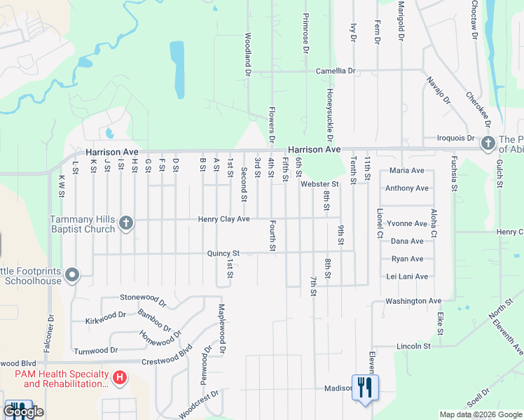 map of restaurants, bars, coffee shops, grocery stores, and more near 20308 Henry Clay Avenue in Covington