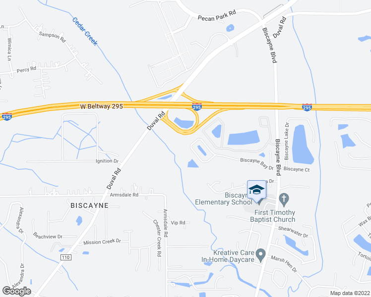 map of restaurants, bars, coffee shops, grocery stores, and more near 1763 Biscayne Bay Circle in Jacksonville