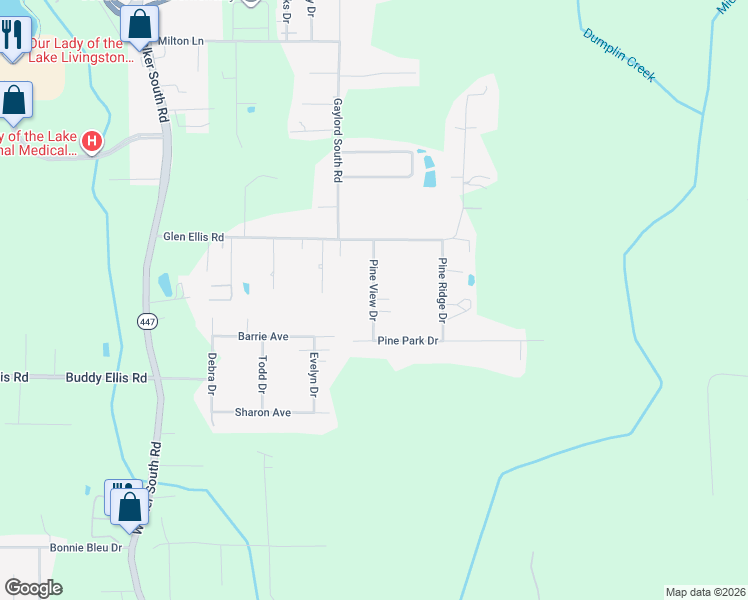 map of restaurants, bars, coffee shops, grocery stores, and more near 26800 Pine View Drive in Walker