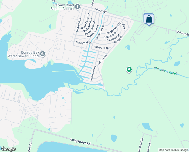map of restaurants, bars, coffee shops, grocery stores, and more near 8997 Gladewood in Willis