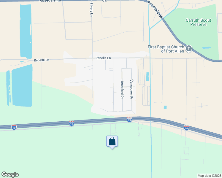 map of restaurants, bars, coffee shops, grocery stores, and more near 4920 Edmonton Avenue in Port Allen