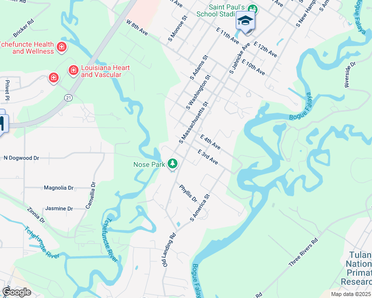 map of restaurants, bars, coffee shops, grocery stores, and more near 1915 South Jahncke Avenue in Covington