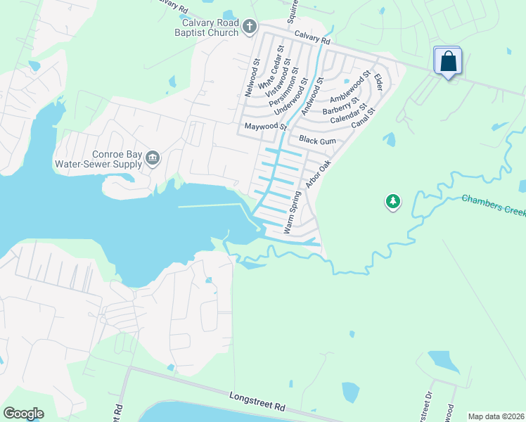 map of restaurants, bars, coffee shops, grocery stores, and more near 8868 Water Oak in Willis