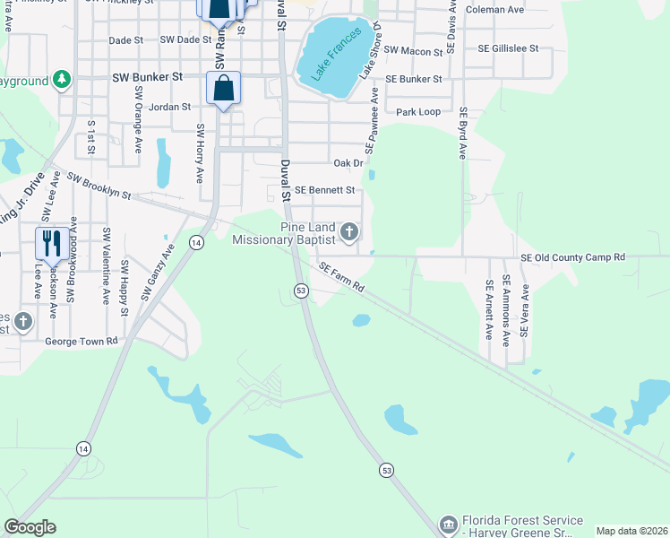 map of restaurants, bars, coffee shops, grocery stores, and more near 171 Southeast Farm Road in Madison