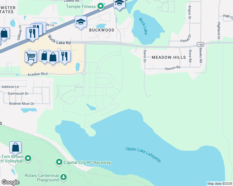 map of restaurants, bars, coffee shops, grocery stores, and more near 1708-1798 Davis Drive in Tallahassee
