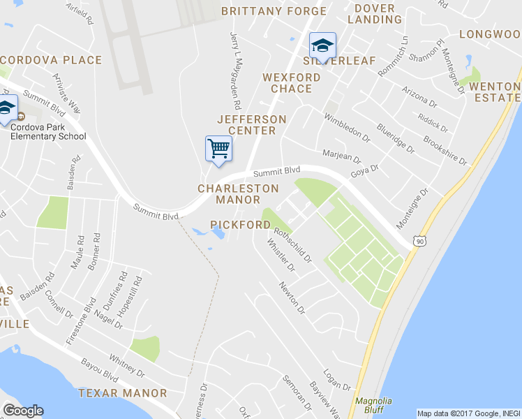 map of restaurants, bars, coffee shops, grocery stores, and more near 3835 Belle Meade Court in Pensacola