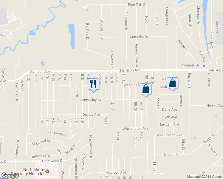 map of restaurants, bars, coffee shops, grocery stores, and more near 70436 4th Street in Covington