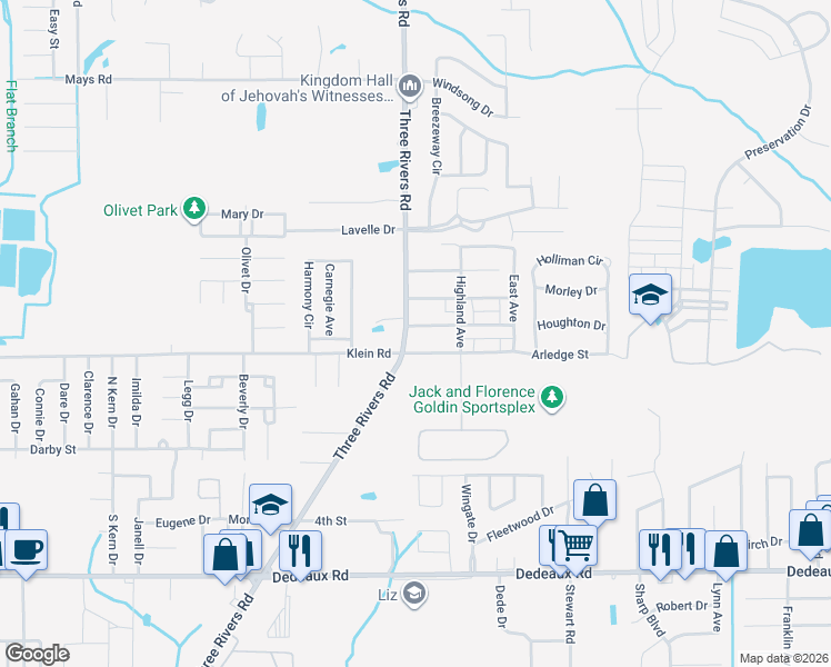 map of restaurants, bars, coffee shops, grocery stores, and more near 12022 3 Rivers Road in Gulfport