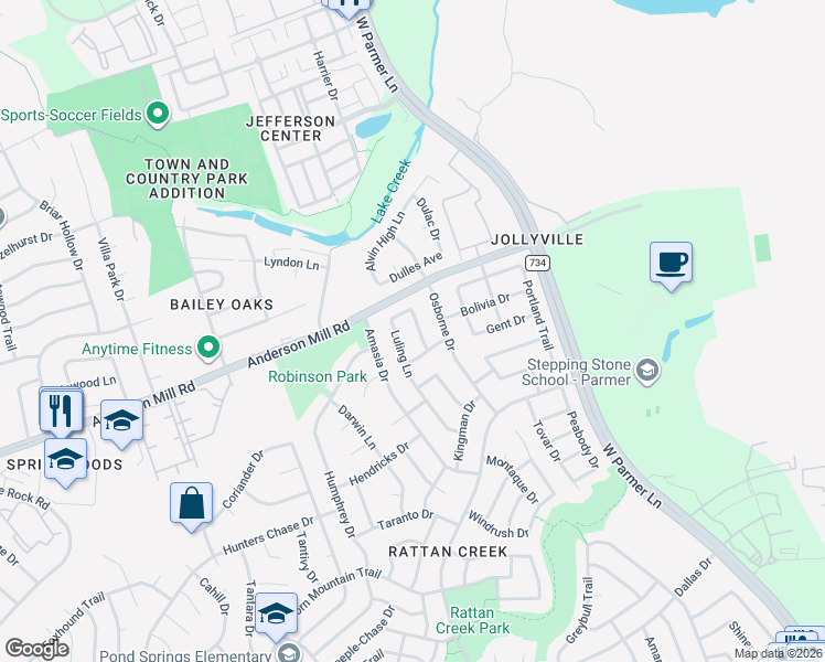 map of restaurants, bars, coffee shops, grocery stores, and more near 8236 Luling Ln in Austin