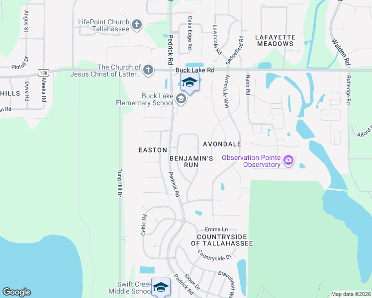 map of restaurants, bars, coffee shops, grocery stores, and more near 5602 Longknife Court in Tallahassee