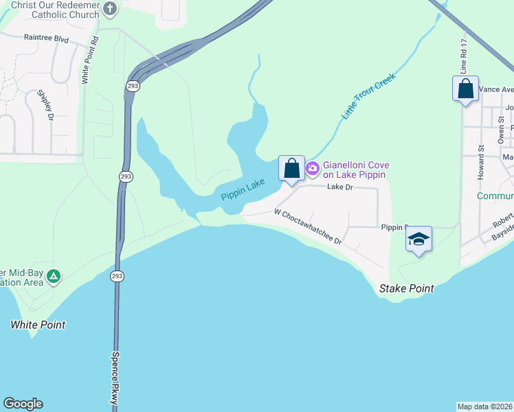 map of restaurants, bars, coffee shops, grocery stores, and more near 1025 West Choctawhatchee Drive in Niceville